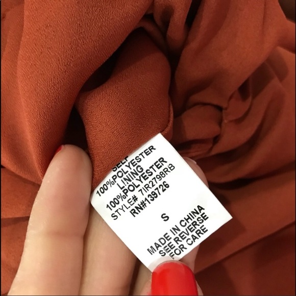 Rust Plunging Neckline Jumpsuit - Picture 9 of 11